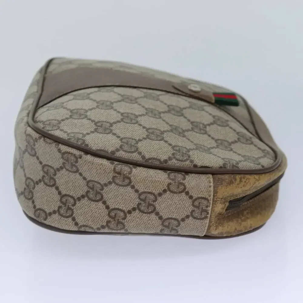 GUCCI GG Supreme Web Sherry Line Clutch Bag Pvc Beige Red 89 01 034 - Picture 4 of 16